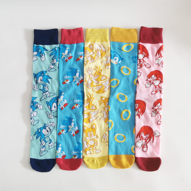 Calcetines de media pantorrilla de audio de dibujos animados europeos y americanos para hombres calcetines deportivos de moda suministro directo de fábrica calcetines de pareja personalizados