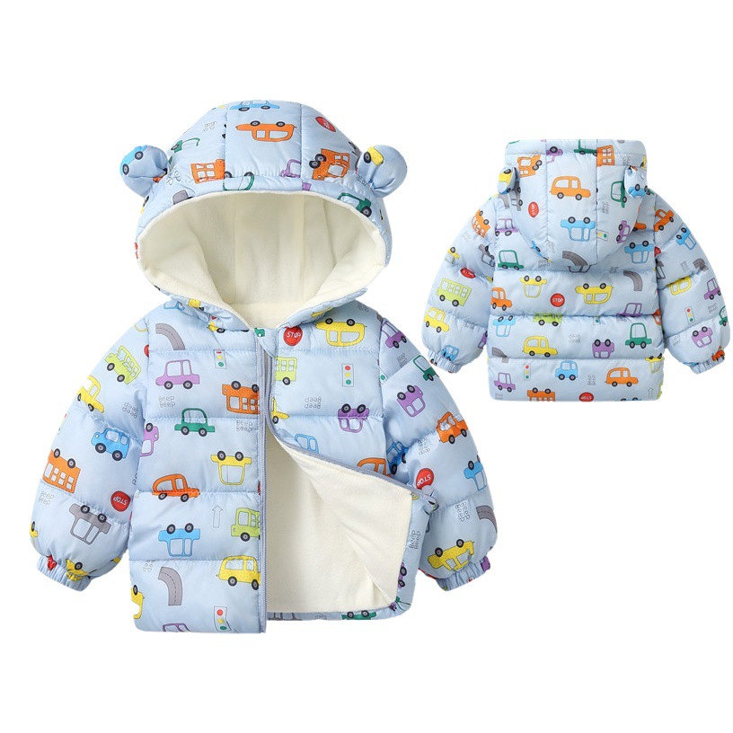 2023 nueva capa acolchada de algodón para bebés forrada de lana engrosada abrigo de algodón acolchado para niños abrigo corto de invierno para niños y niñas chaqueta acolchada de algodón estilo occidental