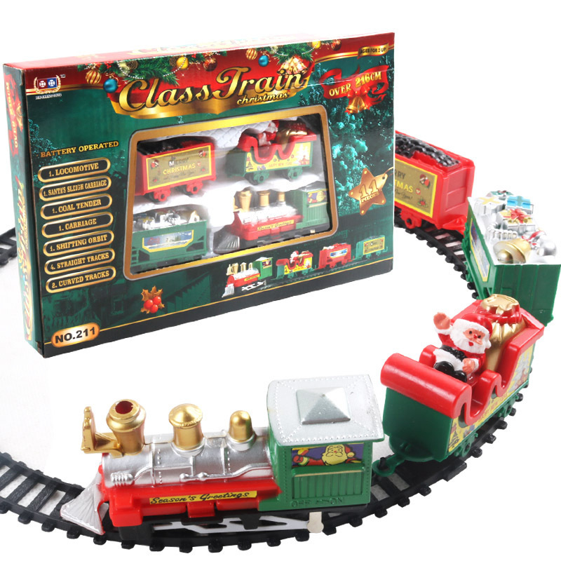 Cross-border supply of Christmas electric rail car toys simulation mini train children's electric car toys New Cross-border supply of Christmas electric rail car toys simulation mini train children's electric car toys New