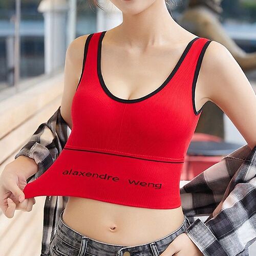 Sexy Backless Bra for Women, Push Up, No Wire, Yoga, Shock Absorption, Sports Bra, Student, Sexy, Girdle, Vest, Bustier, Large Size 