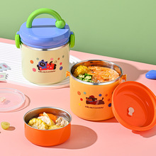 可爱304不锈钢饭盒多巴胺手提餐盒上班族携式大容量便当盒批发