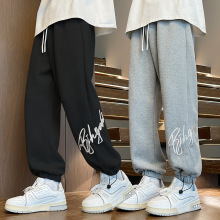 童裤男童裤子2025春季新款青少年中大童针织裤时尚潮流运动裤跨境