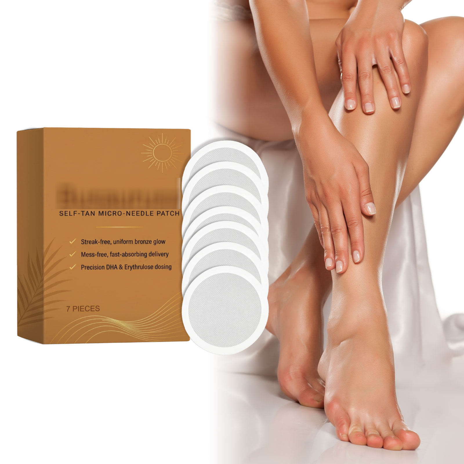 Outdoor Tanning Care Patch for Summer Use at the Beach, Creating a Bronze Color with a Gentle, Comfortable, Even, and Natural Glow
