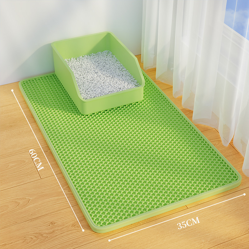 猫砂マット外はね防止マットコントロール砂はね防止猫盆砂板ペットマット二重超用品|undefined