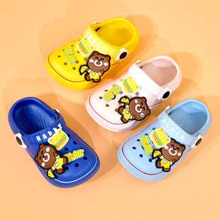 2025 Children's Slippers Boys Summer Baby Home Cute Toddler Girls Croc Shoes Soft Sole Lightweight Bathing Protection