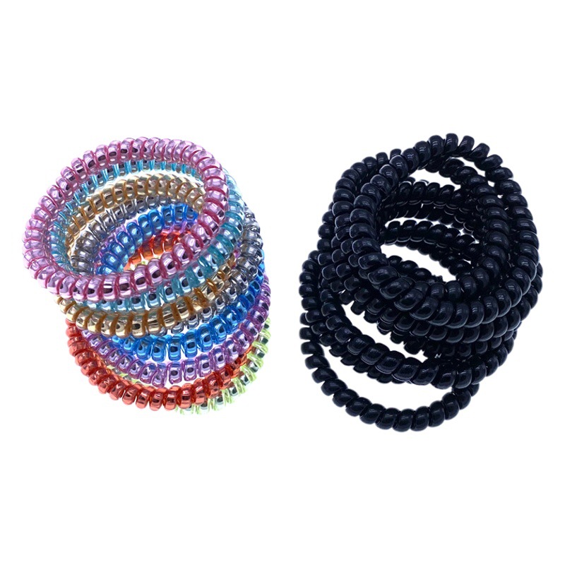 Fina de color negro plata caliente línea telefónica grande lazo del pelo de las mujeres banda de pelo cuerda de pelo un yuan dos yuanes tienda de accesorios de cabeza