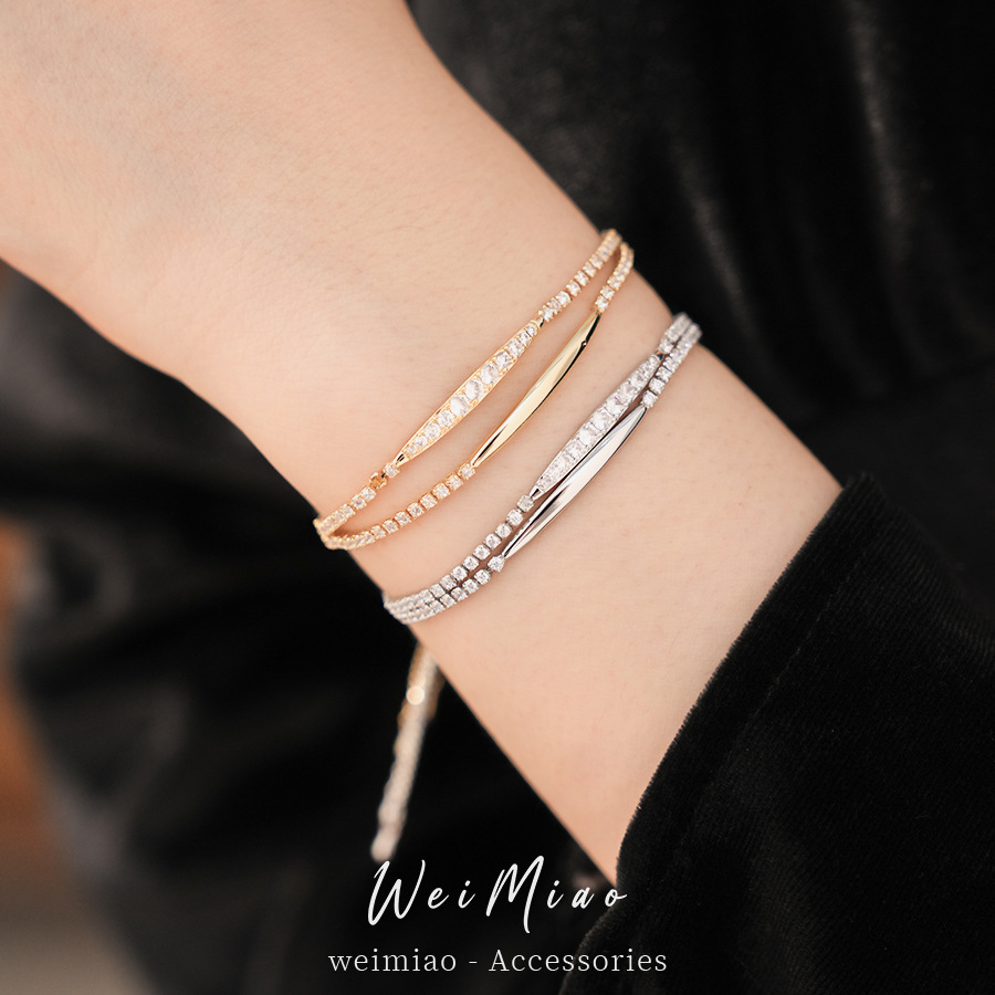 14 quilates de oro real pulsera de piedra de silicio ligera de lujo pulsera de nicho de estilo frío temperamento de moda joyas de mano