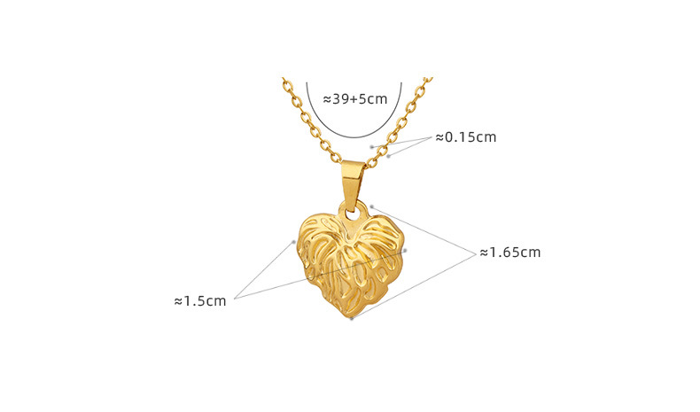 Fashion Heart Shape Titanium Steel Plating Pendant Necklace
