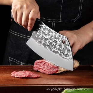 Factory Direct hand forged hammer cutting knife household kitchen knife stainless steel sharp slicing knife