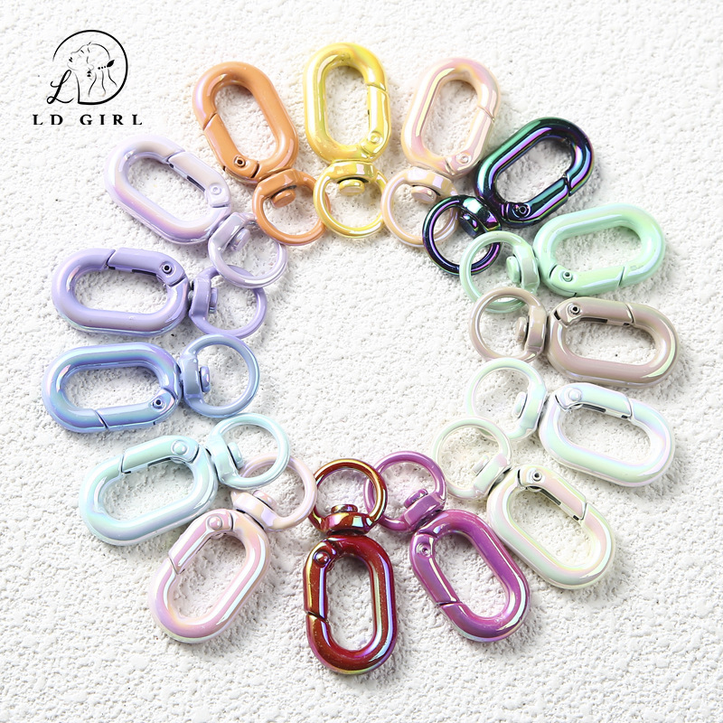 Mapei Spray Paint Figure-Eight Buckle 16X39Mm Handmade DIY Keychain Accessory Backpack Buckle Pendant Jewelry Connecting Ring