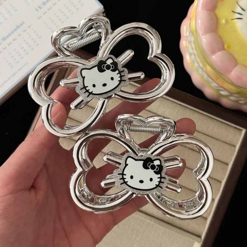 Sweet and Cool Style Black and White Glitter Cat Bow Tie Clip Japanese Sweet Style Versatile Girl Ponytail Hairpin Hair Accessories Wholesale Sweet and Cool Style Black and White Glitter Cat Bow Tie Clip Japanese Sweet Style Versatile Girl Ponytail Hairpin Hair Accessories Wholesale