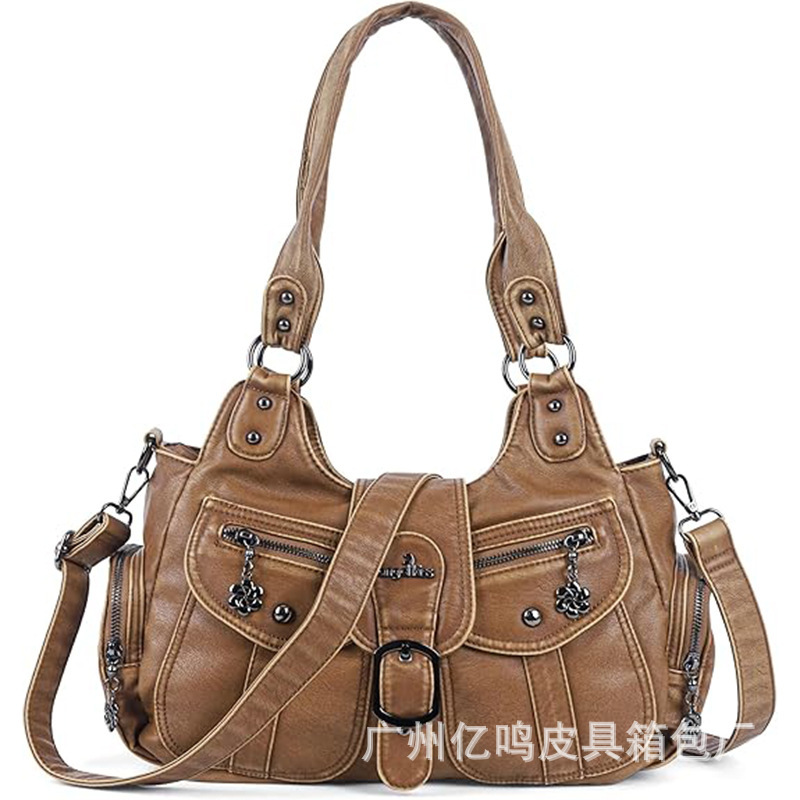 Women Half Moon Bag Vegan Leather Shoulder Bags and Handbags Ladies Roomy Tote Purse with Crossbody Shoulder Strap