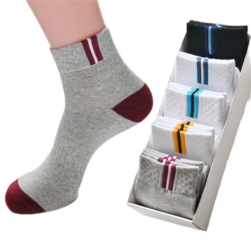 Socks men's short-tube individually packaged boat socks men's socks cotton sports imitation standard sole parallel bars spring and summer wholesale
