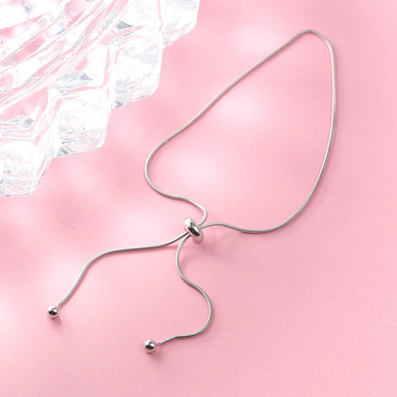 Japanese and Korean Style Distinctive Round Bead Snake Bone Chain Bracelet Women's Fashion Simple Elegant Niche Zipper Bracelet Wholesale Hand Jewelry