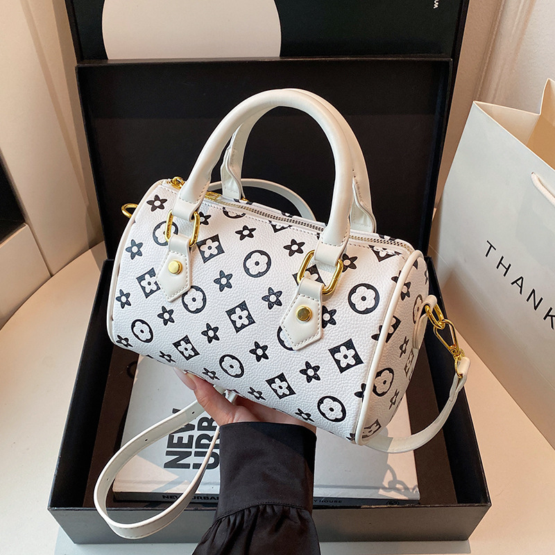 Fashion Printed Handbag Large Capacity Versatile Commuter Boston Bag For Women Luxury Single Shoulder Crossbody Bag - Thumbnail 2