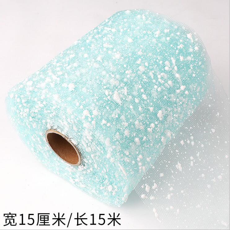 Hilo de punto de nieve 15cm de ancho de material de papel de embalaje de flores paquete al por mayor cabeza de flor de copo de nieve gasa tienda de flores suministros