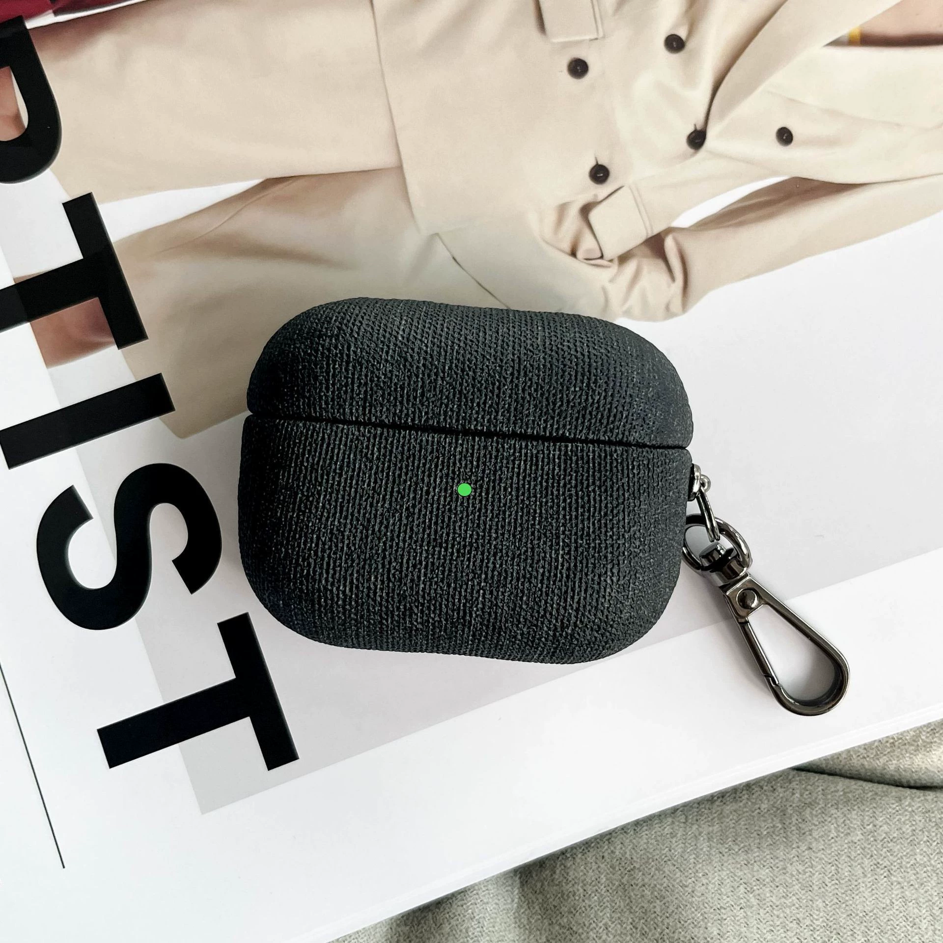 Новый защитный комплект из денима AIRPODSPRO2 ткань образец новая 4-е поколение ушная раковина PU ремень подвесная пряжка без следов клея