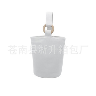 Manufacturer Customized Twill Full-Print Printed Ring Bucket Bag Hand-Carrying Canvas Women's Portable Lunch Bag Work Storage Bag