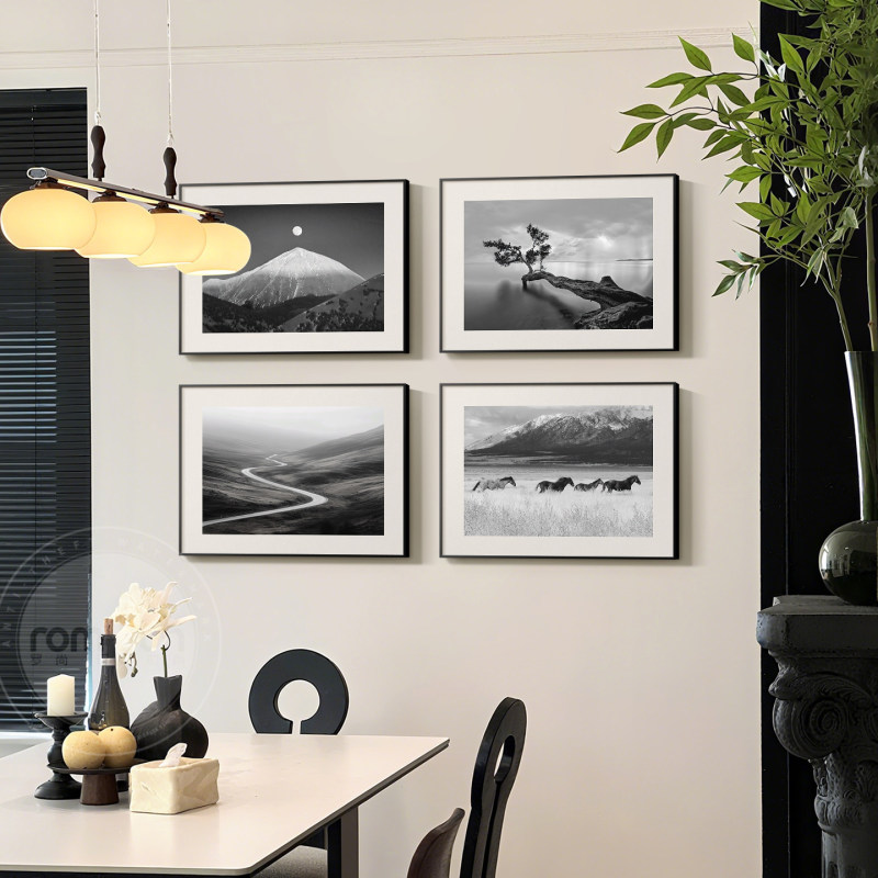 Black and White Photography Landscape Dining Room Decorative Painting Abstract Art Niche Living Room Combination Wall Art High-End Dining Room Hanging Painting Black and White Photography Landscape Dining Room Decorative Painting Abstract Art Niche Living Room Combination Wall Art High-End Dining Room Hanging Painting