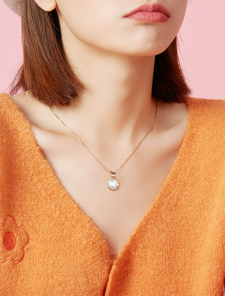 925 Sterling Silver Rhinestones Pearl Plating Inlay Water Droplets Necklace display picture 1