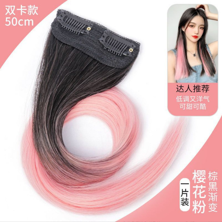 Colgar orejas teñido pelucca de una pieza de pelucca de estilo caliente chicas cool teñido pelucca de extensión de cabello gradiente