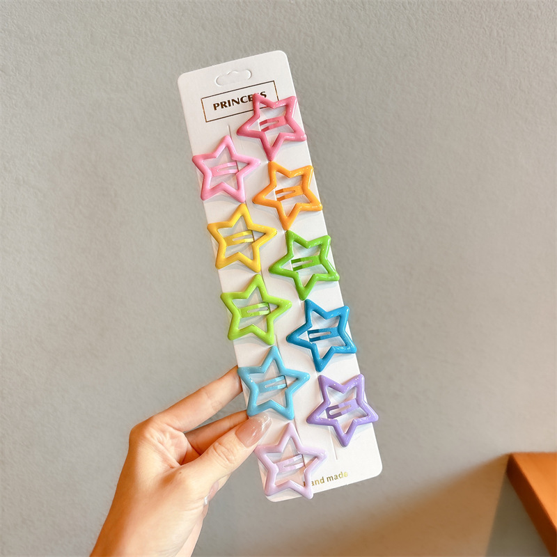 Pin de cabello de color estrella de pentacos pin de cabello de niñas pin de cabello lateral pin de cabello de dopamina pin de cabello pin BB pin