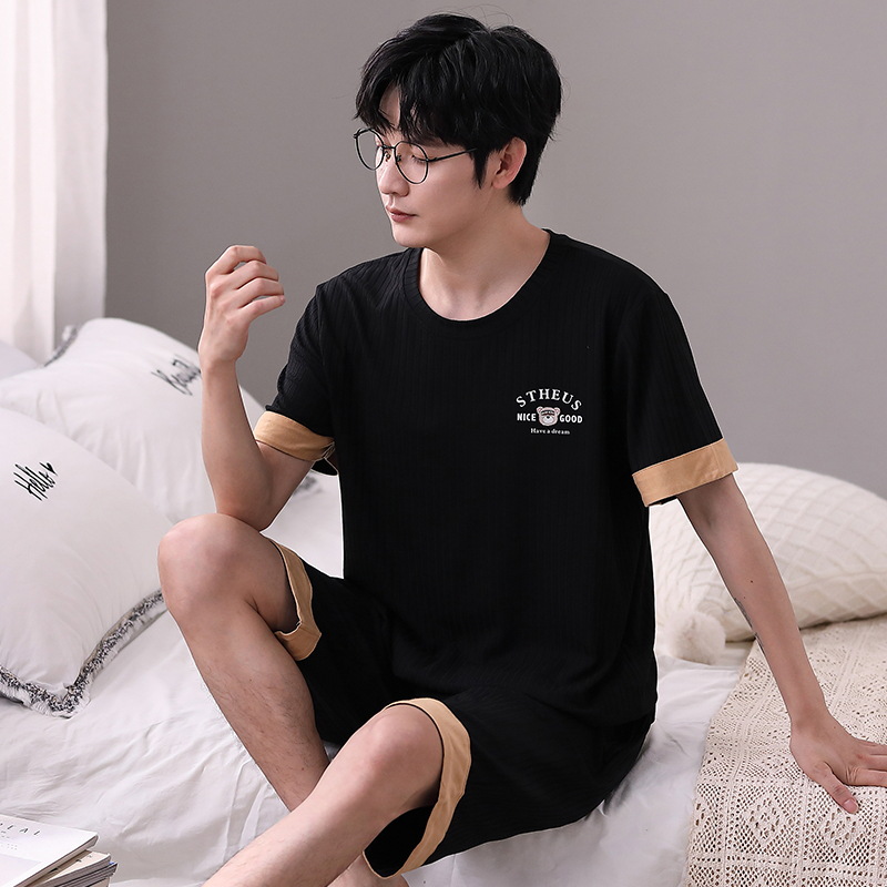 2023 nuevos pijamas de los hombres de verano modal delgado de manga corta pantalones cortos de seda de hielo fresco desgaste del hogar más traje de tamaño