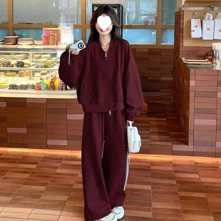 plus size 300 Jin Lazy Style Leisure Sports suit Women's Loose Flesh Covering fleece-lined Sweater Pants Two-Piece Set