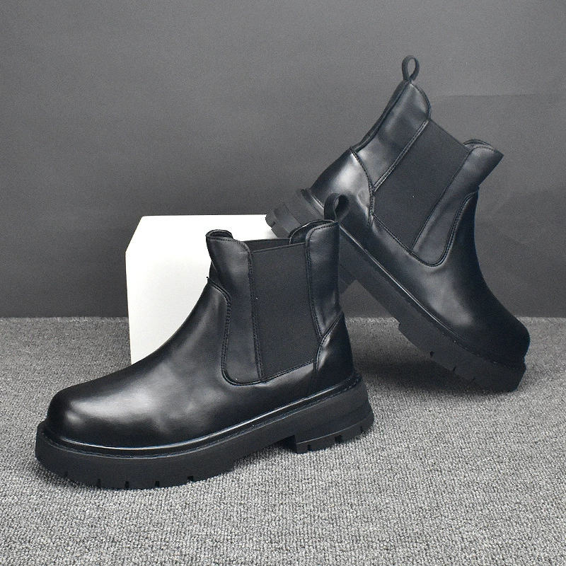 Осенне-зимние корейские Британские Новые мужские ботинки, модная универсальная дышащая обувь, короткие ботинки, ботинки челси Martins