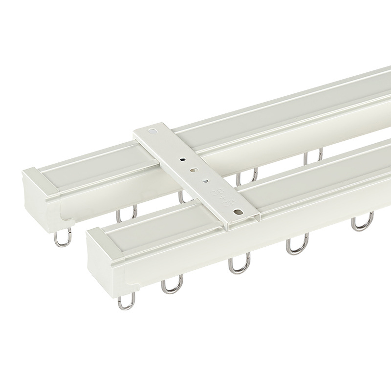 Gancho de riel deslizante de cortina de riel engrosado 90 grados riel de cortina de aleación de aluminio polea de doble riel deslizante silencioso montaje superior