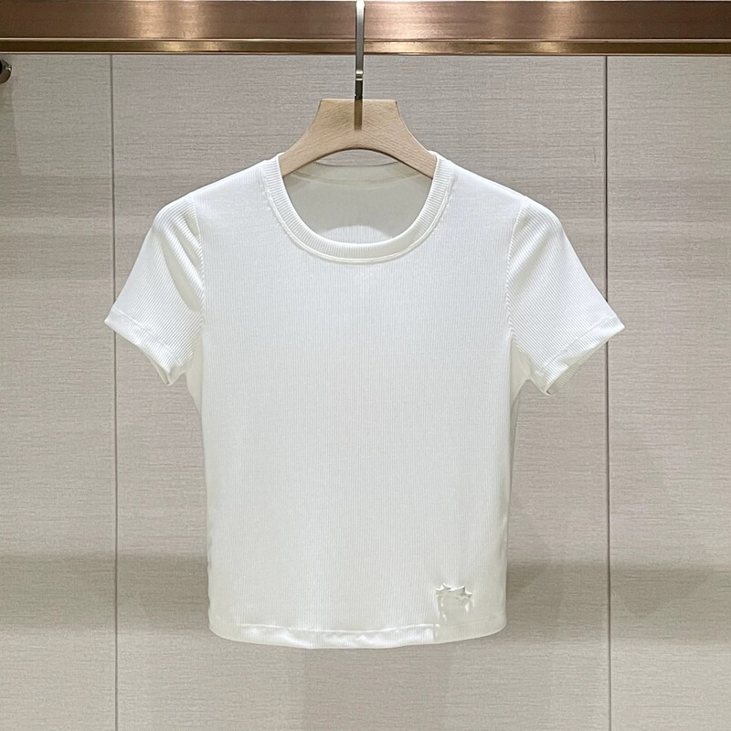 Moshuviya 2026 Spring New Style Small Bow Round Neck Right Shoulder Short-Sleeved Knitwear Xsj1T01B