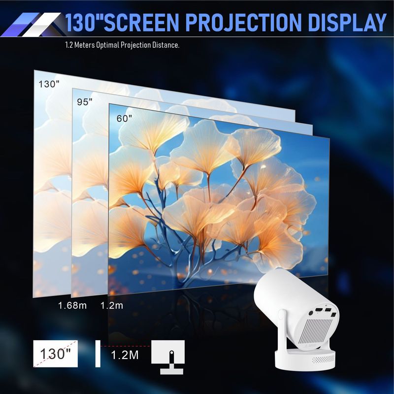 跨境新品HY300plus电动对焦短焦4K投影仪家用卧室投墙高清投影机|undefined
