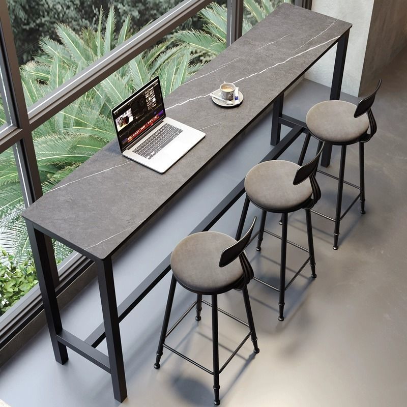 Slate Wall-Mounted Bar Table, Narrow Table, Long Table, Milk Tea Shop Table and Chair Combination, High Table, Simple Home Living Room Dining Table