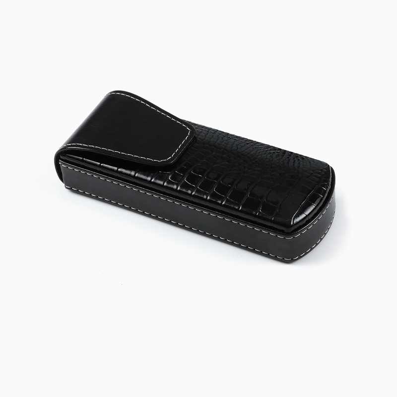 Crocodile-patterned PU hard-shell eyewear case, portable flip-top design, suitable for storing eyeglasses, sunglasses, and other eyewear; available in stock