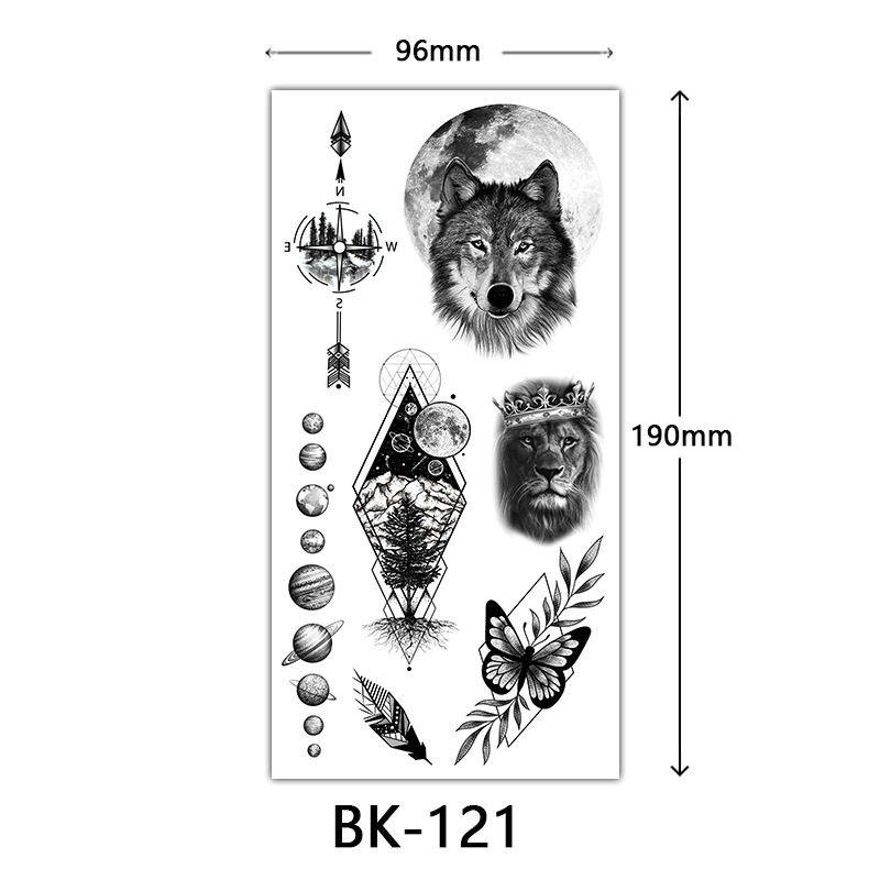 Tatuaje Temporal de Flores Boceto de Papel de Transferencia al Agua, Impresión por Transferencia de Agua, para Cuerpo image 127