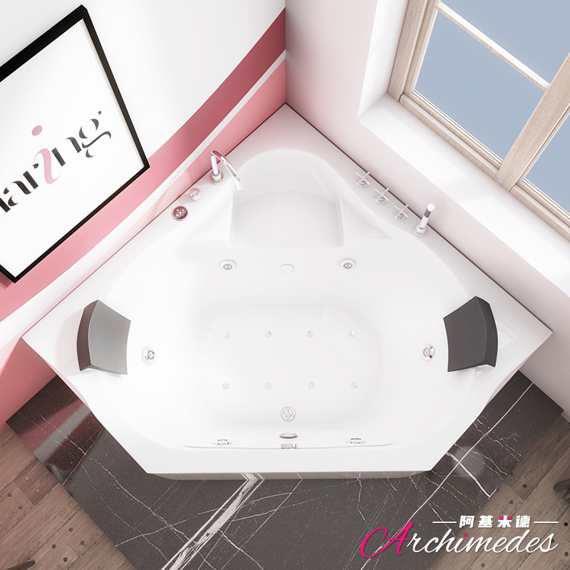 Diamond Triangular Massage Bathtub Double Household Bathtub with Tv Archimedes Bathroom AJ-3047