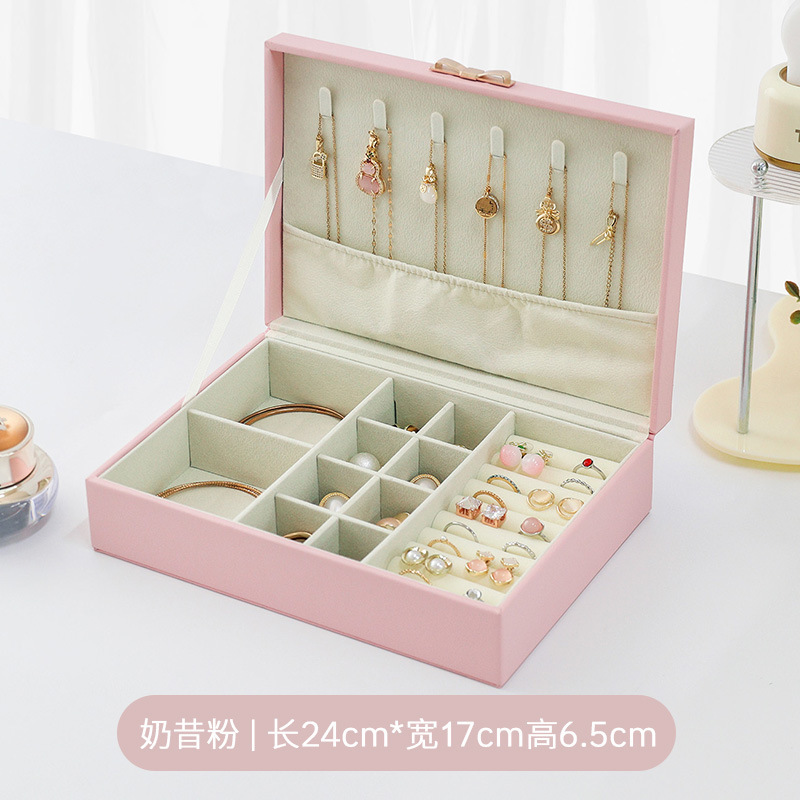 大容量ジュエリーボックス単層イヤリングイヤリングリングイヤリングネックレスハイエンド抗酸化ハンドジュエリー収納ボックス|undefined