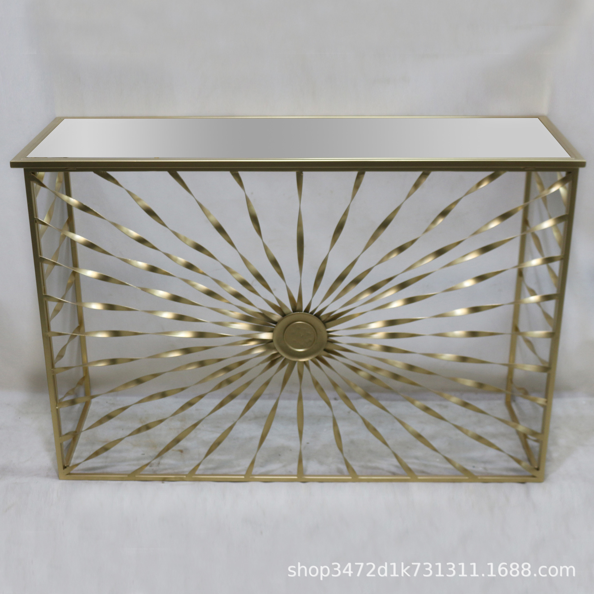 跨境出口明镜玻璃玄关桌 过道控制台隔断边桌 茶几咖啡桌置物架