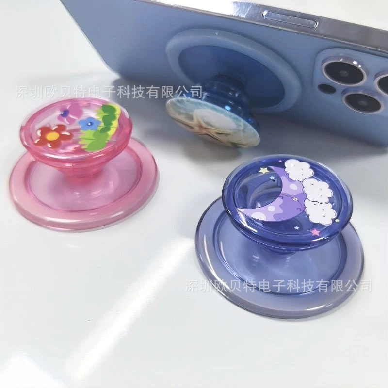 Горячая продажа высокая прозрачная окрашенная магнитная подушка безопасности держатель мобильного телефона прозрачный розовый прозрачный держатель подушки безопасности