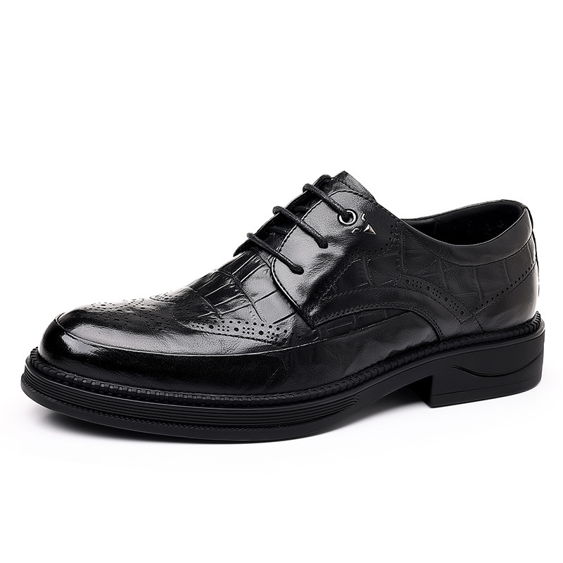 2024 cuatro temporadas zapatos de cuero de cocodrilo bajo retro moda puntual zapatos casuales de hombre correa zapatos de cuero ligeros image 7