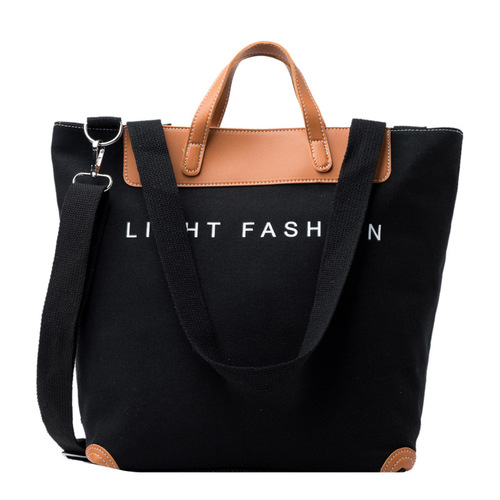 Canvas bag new style women's bag large capacity Korean style fashion shoulder crossbody bag handheld tote bag bag delivery