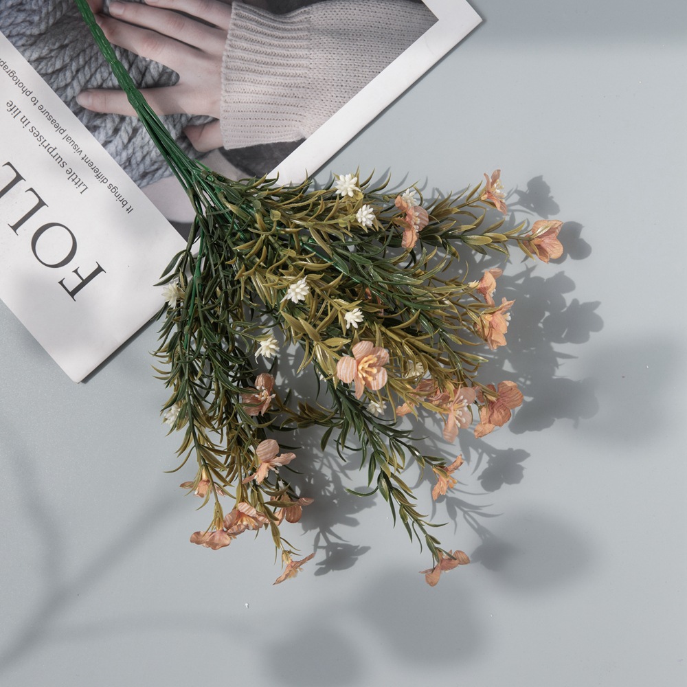 家居裝飾蘭花野花仿真花婚慶手捧花玫瑰花牆假花INS廠家MW81111