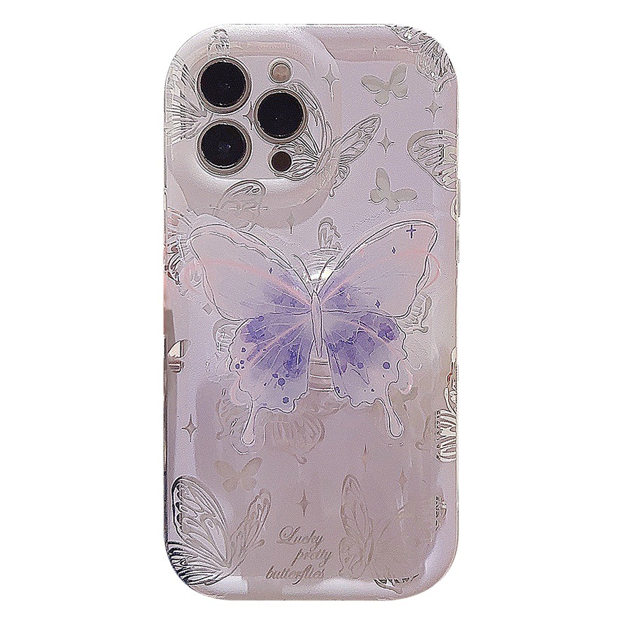Acuarela mariposa 15 para iphone13 funda para teléfono móvil de Apple 16 transparente 11 soporte de airbag 14promax suave