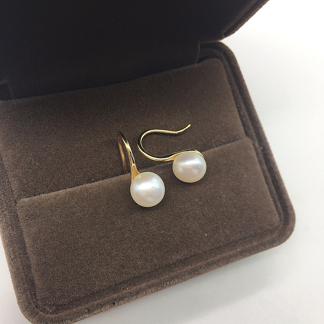 23g Weight 925 Sterling Silver Ear Needle Material Ear hook Classification 1 Pair Quantity Daily Occasion Freshwater Pearl Material Geometric Pattern Women's Gender Simple Style Style 1 Pair Freshwater Pearl Freshwater Pearl Earrings Geometric Ear Hook 3