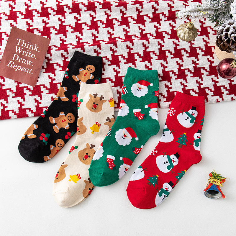 Calcetines navideños calcetines de tubo medio cajas de regalo calcetines niños dibujos animados calcetines de algodón de invierno calcetines de regalo parejas calcetines rojos y encantadores de año nuevo image 11