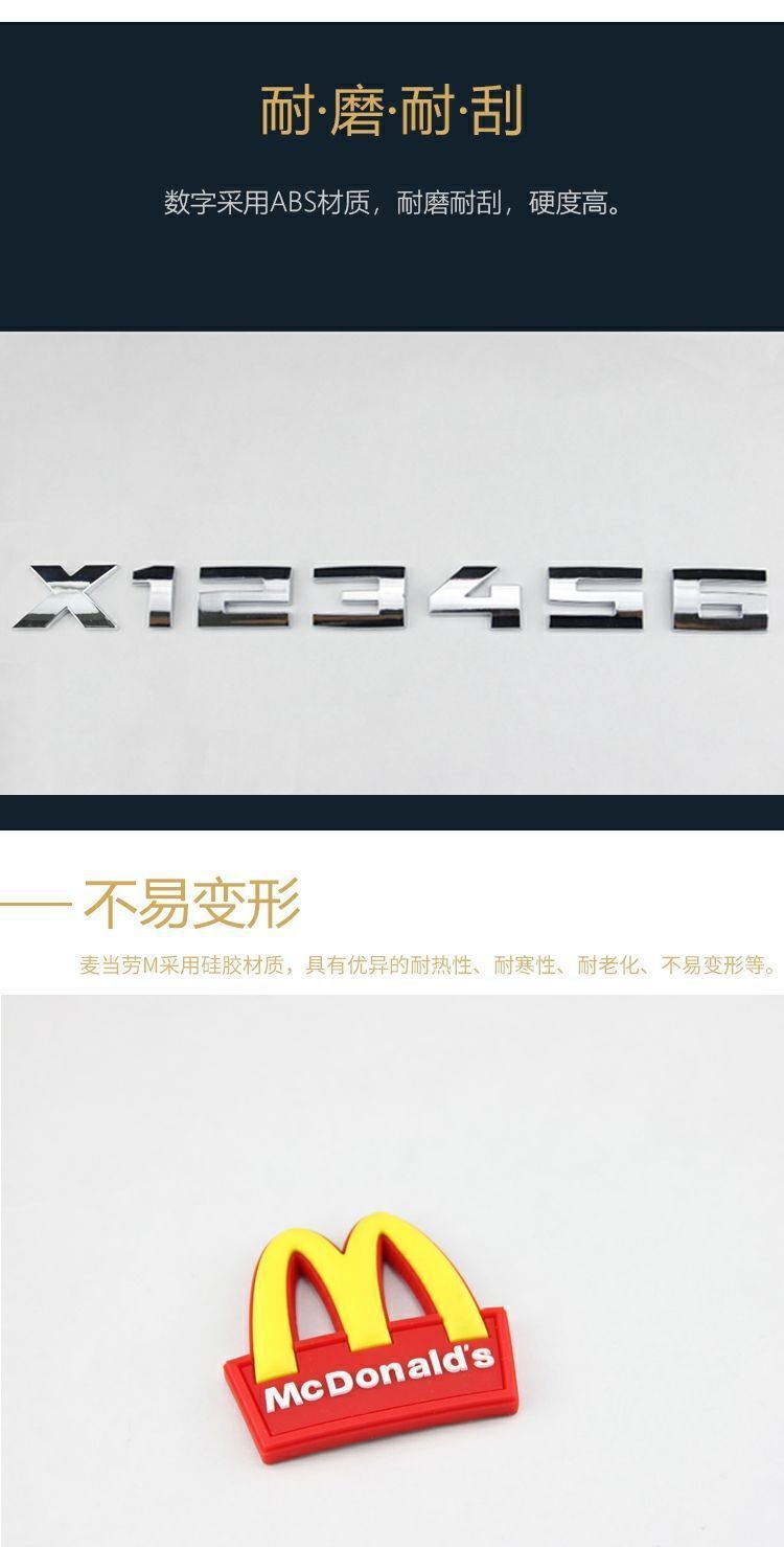 Suitable for BMW M and McDonald's car stickers, new 135 series X1, X3, X5, and X6 models, specifically designed for rear emblems, offering a personalized modification