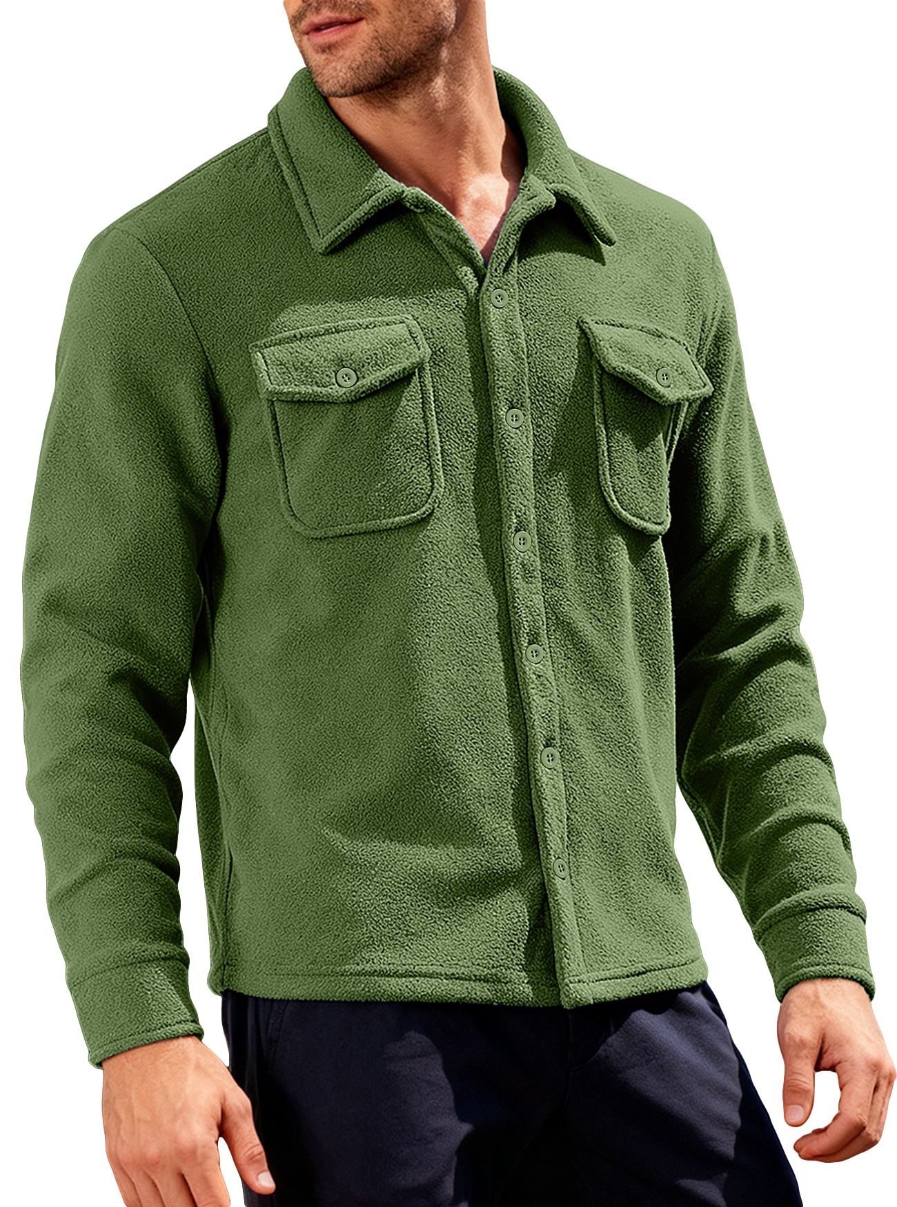 26 European And American Cross-border Heavyweight Men's Clothing, Fleece-lined Workwear, Long-sleeved Outdoor_voghion.com