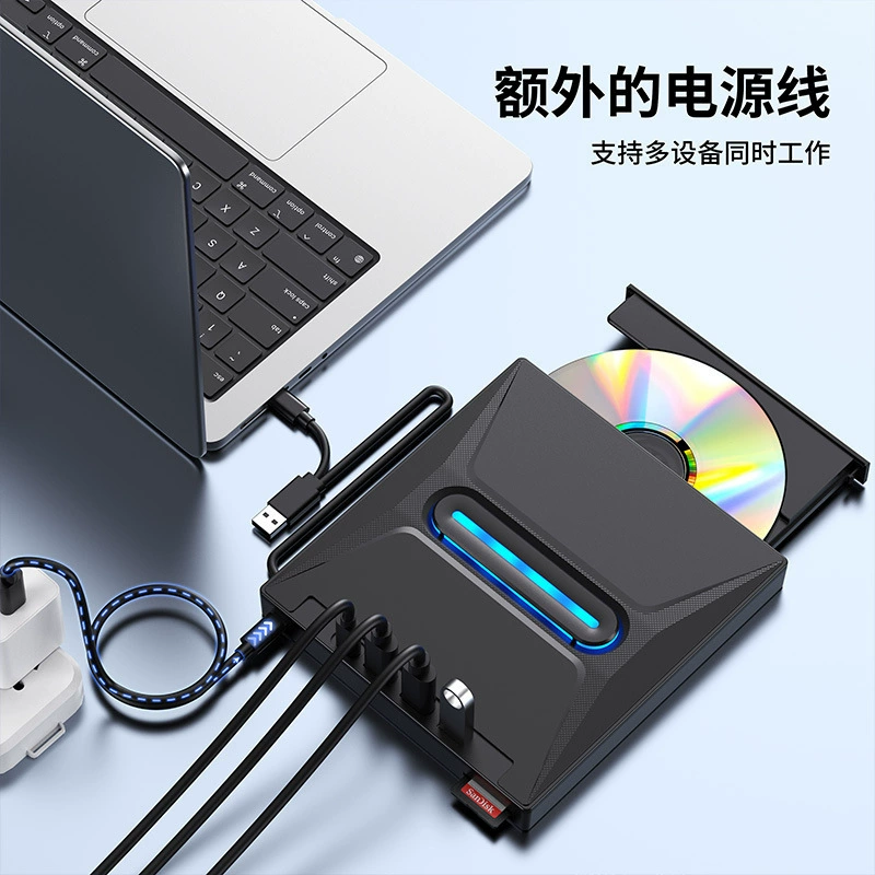 Кросс-бордер оптом USB/Type-C мобильный DVD-рекордер SD/TF карта пять в одном многофункциональный внешний оптический привод