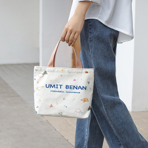 Canvas bag new Korean style handbag cute large capacity storage bag office worker student lunch bag one piece drop shipping