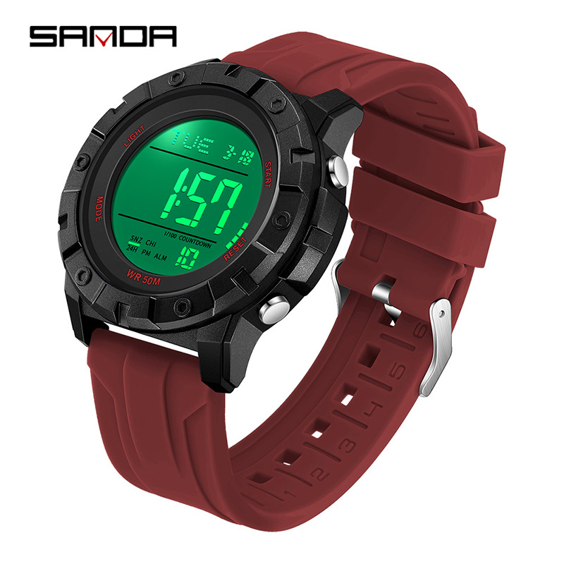 Sanda nuevo reloj electrónico SANDA reloj multifuncional para estudiantes masculinos y femeninos reloj electrónico de moda a prueba de agua al aire libre
